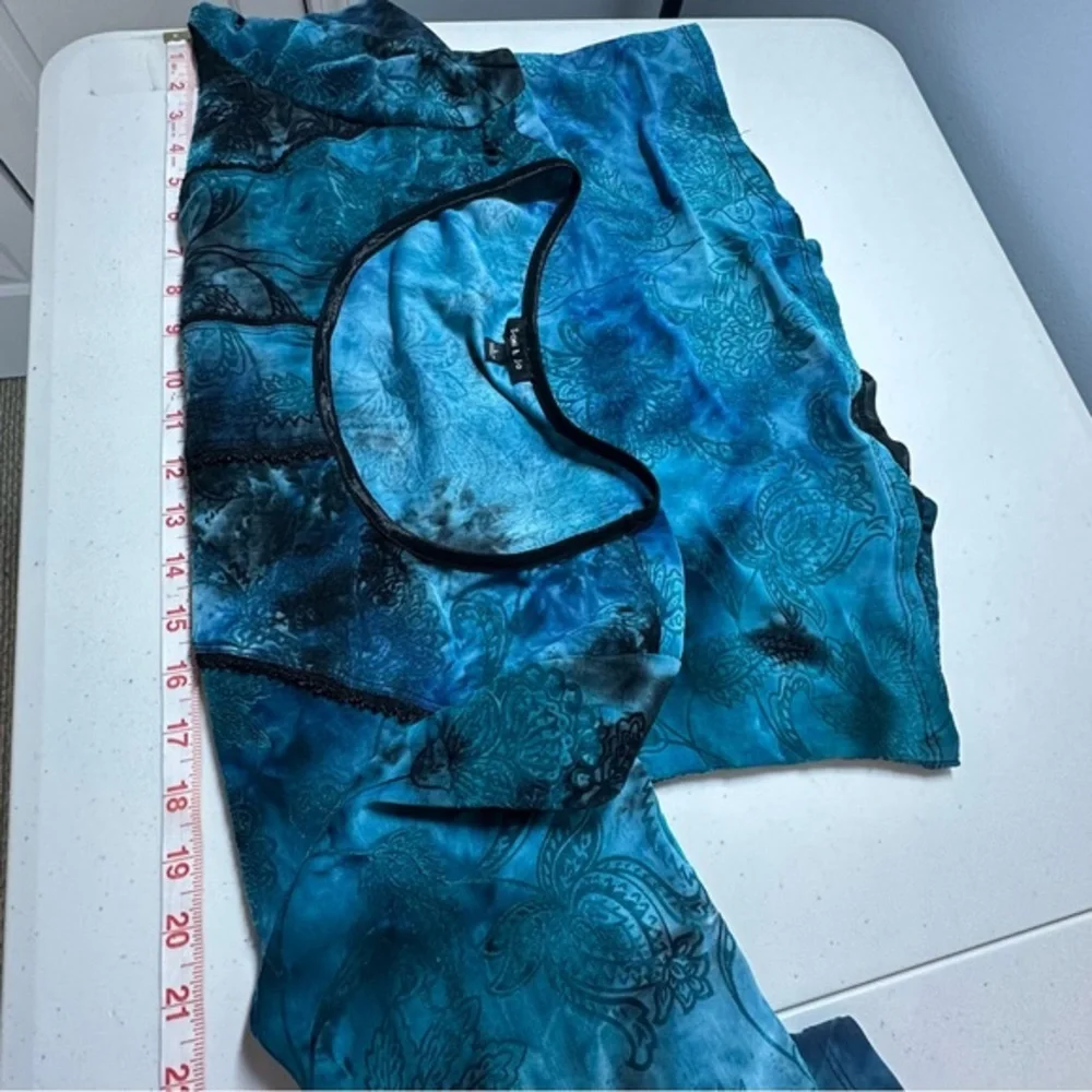 Vtg Y2K Women's Corset Top Sz L Velvet Witchy Fairy Gothic Blue Black Sam and Jo - Picture 13 of 16